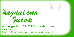 magdalena fulop business card